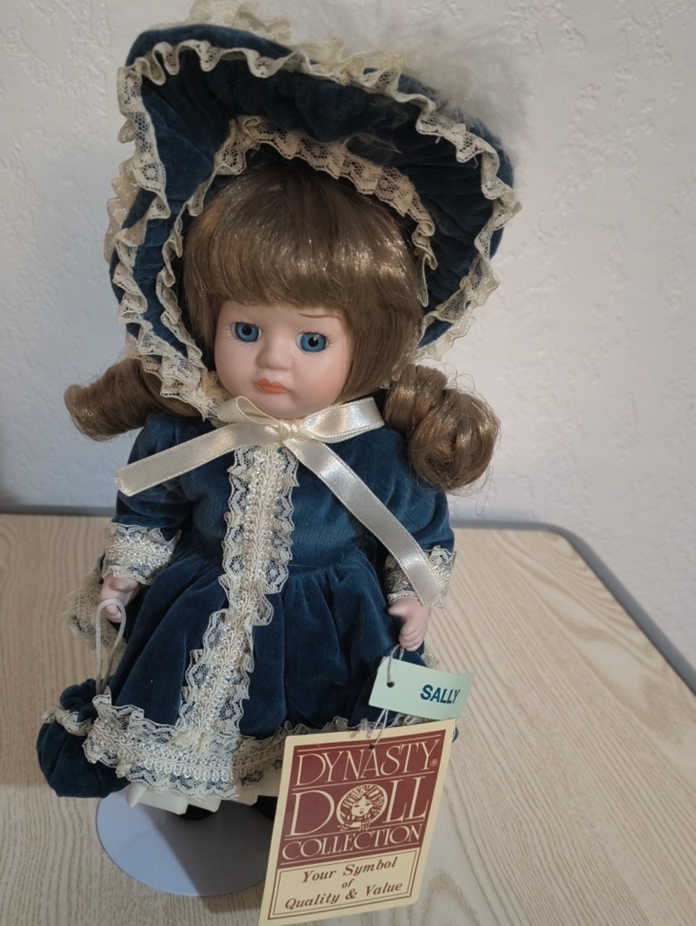 Dynasty Doll Collection 'Sally' Blue Velvet Porcelain Doll